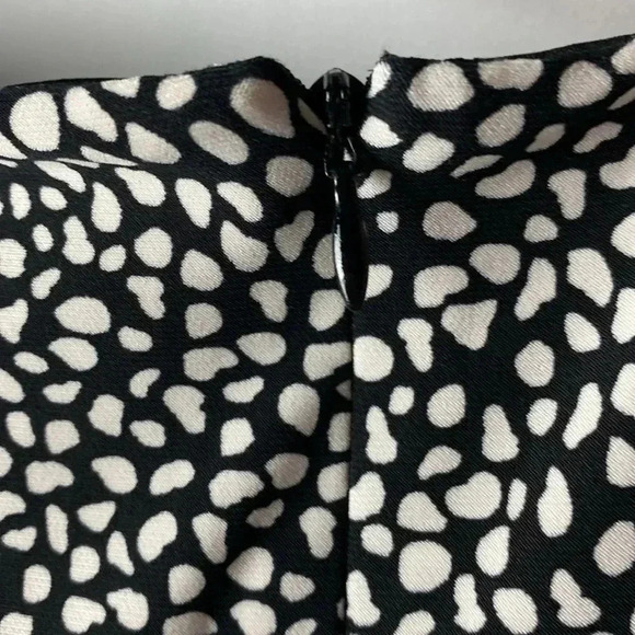 JONES STUDIO WO SIZE 14W BLACK WOTH WHITE DESIGN GATHERED FRONT BACK ZIPPER - Picture 8 of 11